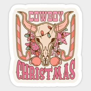 Cowboy Christmas Sticker